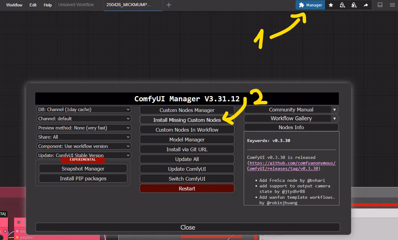 Open ComfyUI Manager