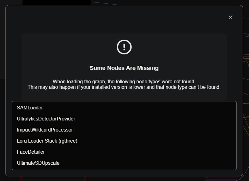 Missing Nodes Message