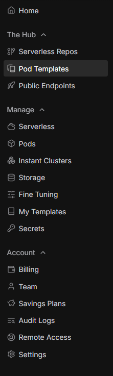 Pod Templates Selection